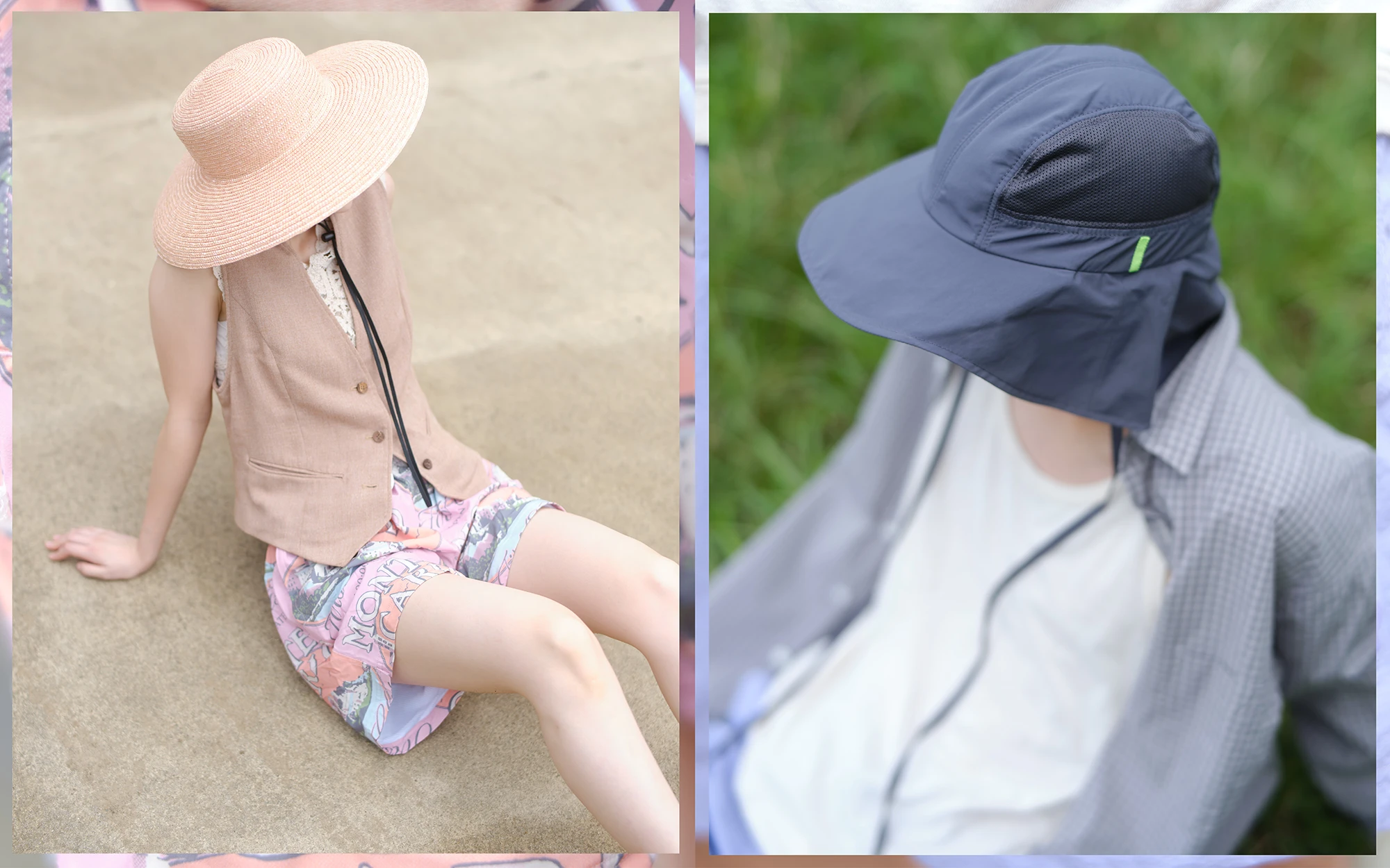 Straw Shade Hat / Nylon Mesh Visor Hat
